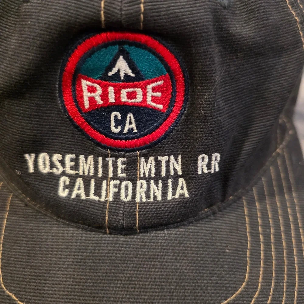 Yosemite Mountain Railroad California Hat Navy Blue Embroidered Dad Cap